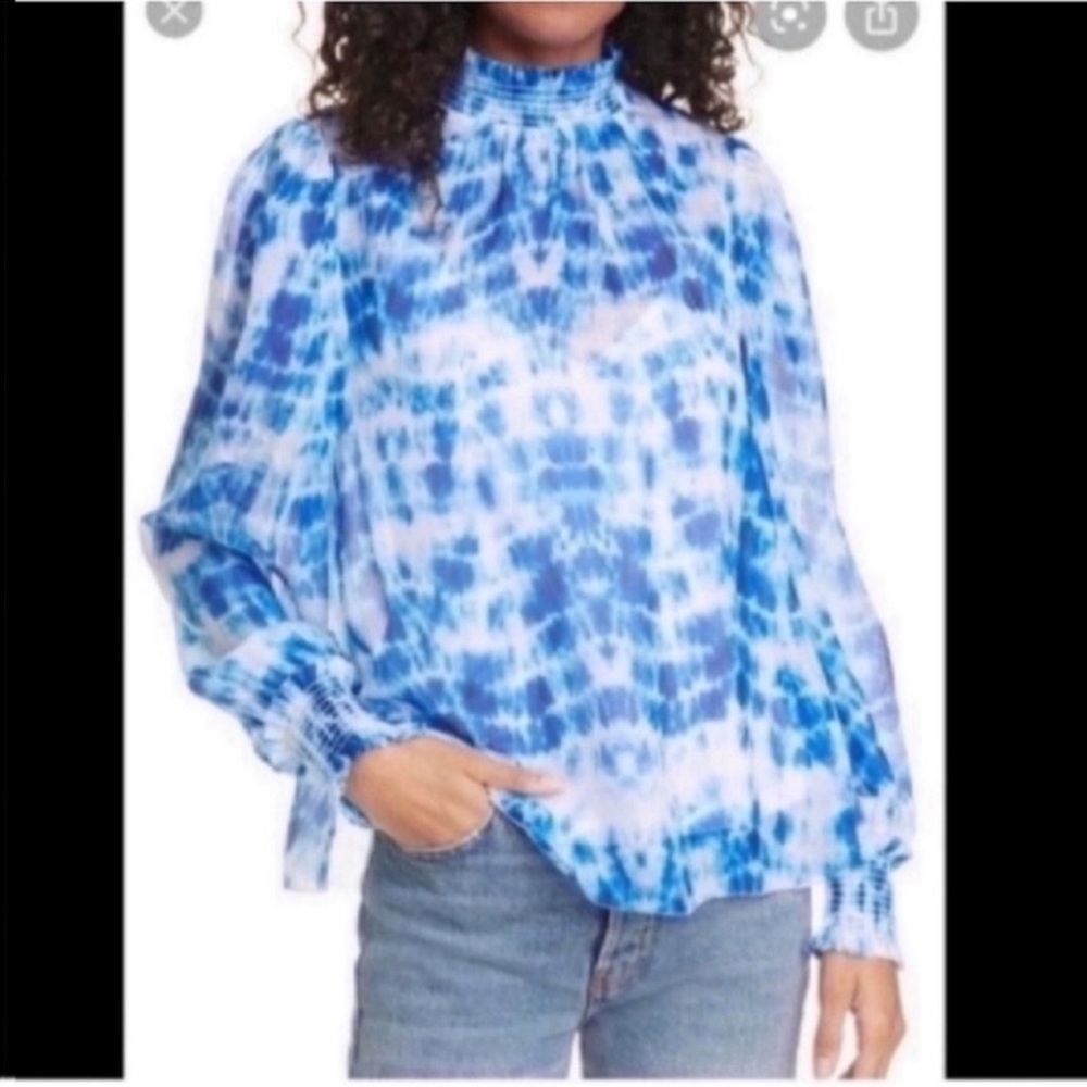 Cami NYC Blue Tie-Dye Blouse XS